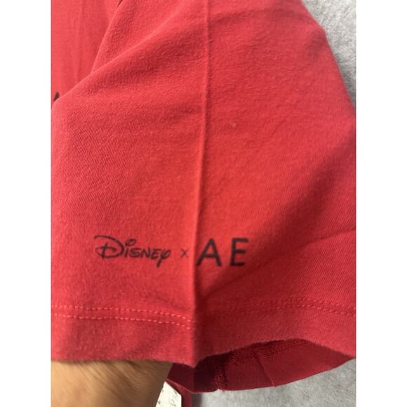 American Eagle x Disney Mickey Mouse Holiday Red Tee Shirt Men’s L Unisex NWT - Picture 7 of 10